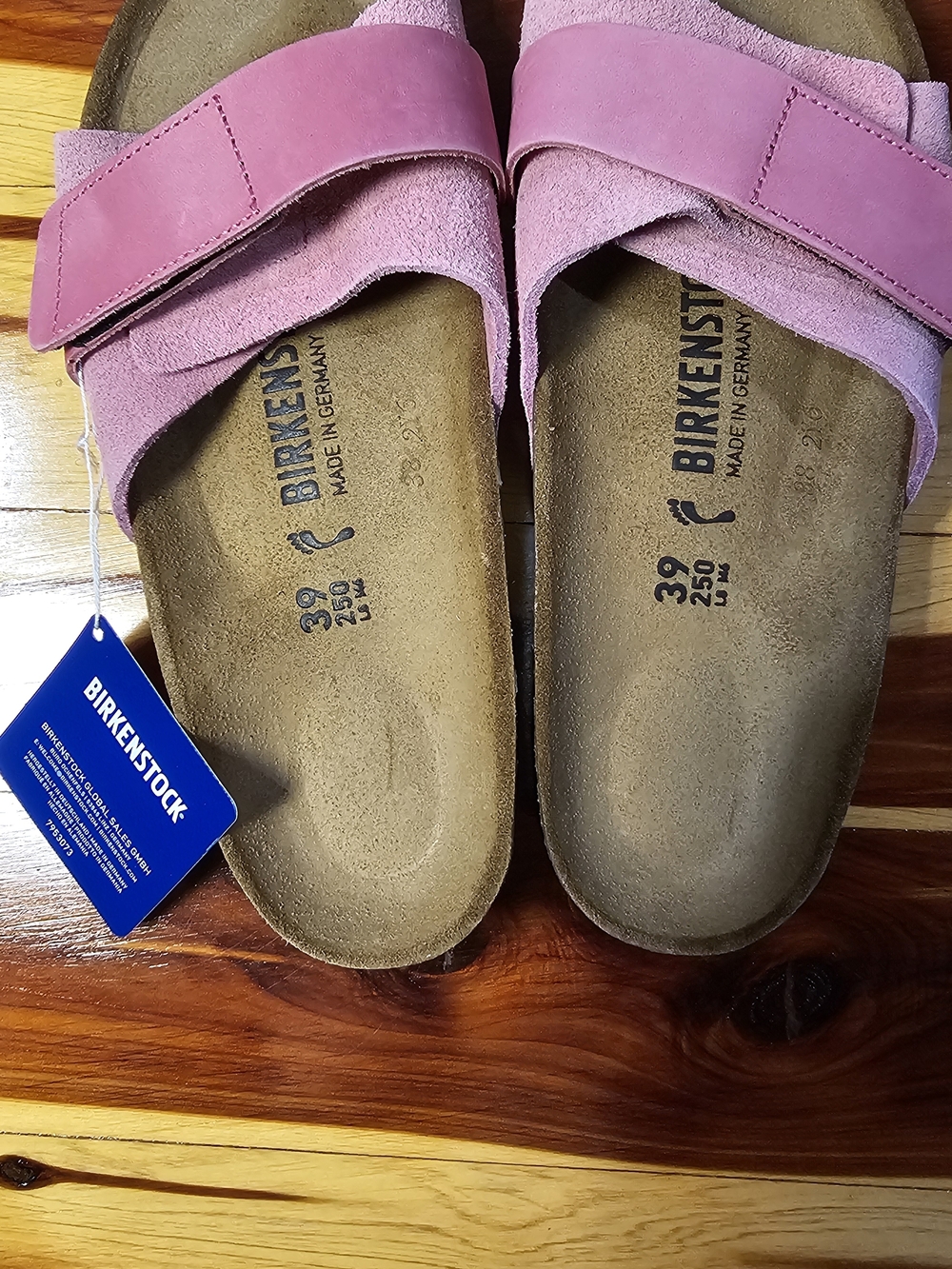 Birkenstock Kyoto Pink Suede Slide Sandals Womens 39 US 8 8.5 NEW w Box - Picture 4 of 5